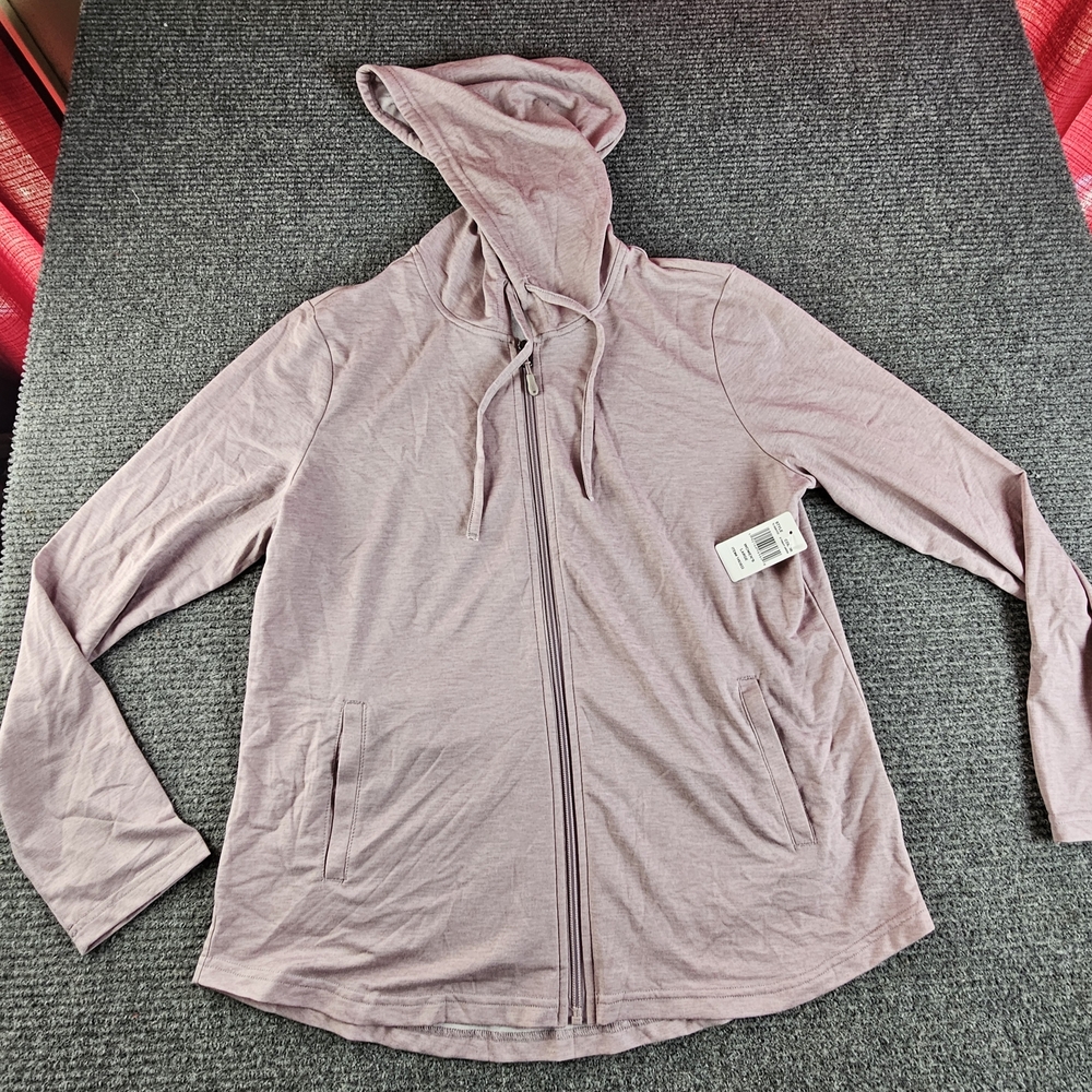 32 Degrees Women's Pink Full Zip Light Weight Hoodie Top New